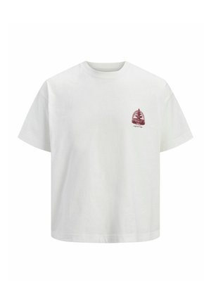 Jack & Jones, JORMAINE BACK TEE SS CREW NECK LN PLS - Nyomott mintás póló - cloud dancer