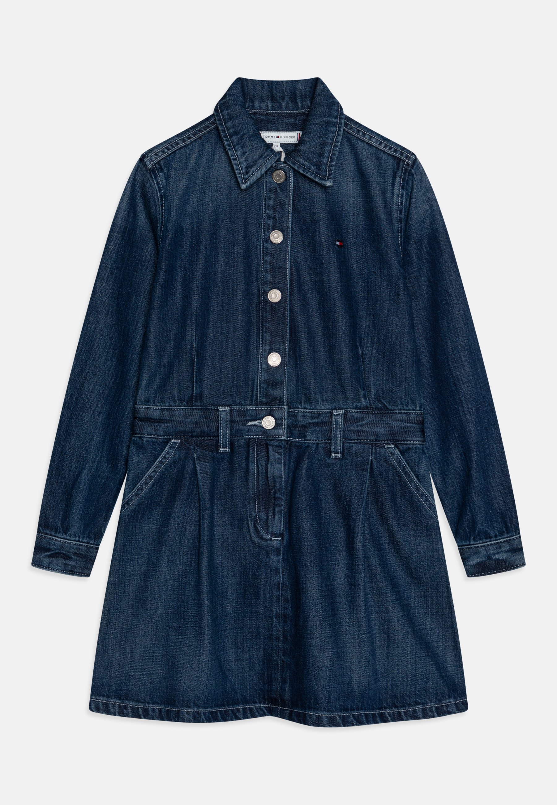 Tommy Hilfiger PLEATS DRESS Robe en jean dark blue/bleu marine