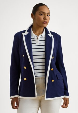 TWO-TONE DOUBLE-BREASTED PIQUÉ BLAZER - Blazer - refined navy/white