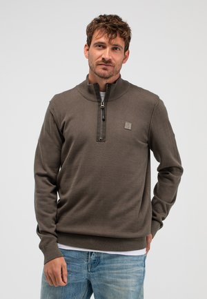 CLIFDEN CO HALF ZIP - Strickpullover - dk granite green