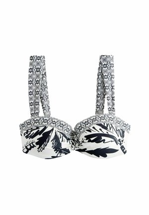 SHAPING PADDED - Bikini-Top - black cream palm