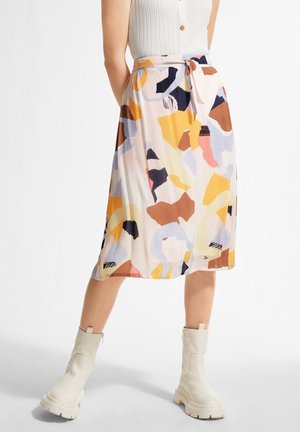 A-line skirt - blush abstract geo