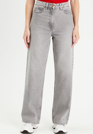 WIDE  HOCH TAILLE - Jean boyfriend - denim gris