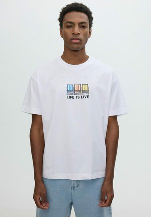 INSIDE, CAMISETA ESTAMPADO LIFE IS LIVE - Camiseta estampada - blanco