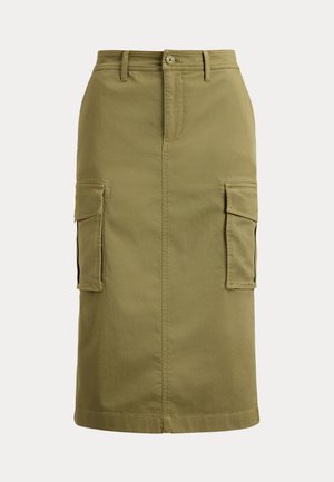 Lauren Ralph Lauren, STRETCH CHINO CARGO PENCIL SKIRT - Puzdrová sukňa - light agave