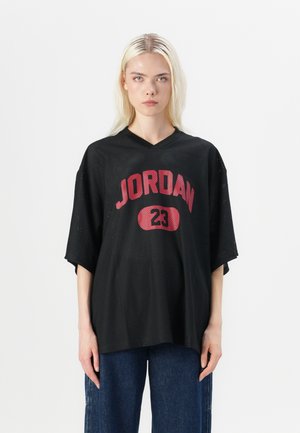 Jordan Apdrukāts T-krekls - black/gym red