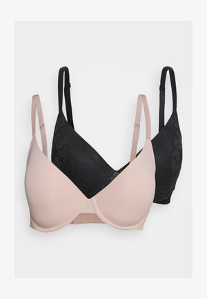 ANIKA 2 PACK - Underwired bra - black/pink