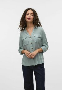 Vero Moda VMBUMPY L/S NEW NOOS - Košilová halenka  - gray mist