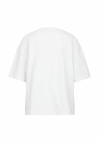 White, short-sleeve, oversized t-shirt made from cotton; features a round neckline and a straight hem with no visible patterns or accents.