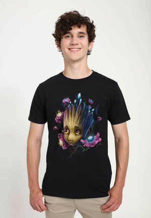 Henry Tiger GOTG CLASSIC GROOT FLOWERS UNISEX - T-shirt con stampa - black