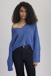 Gestuz ALPHA V NECK - Camisola - blue