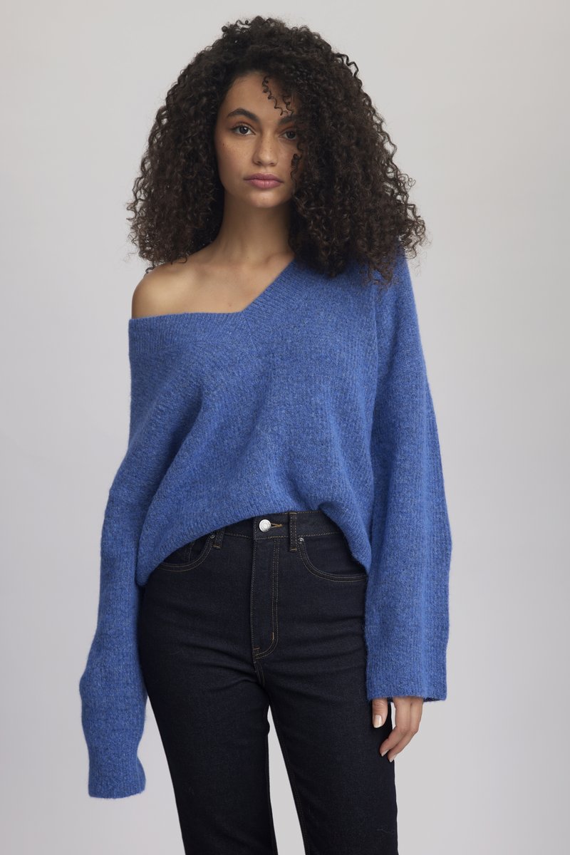 Gestuz ALPHA V NECK - Camisola - blue