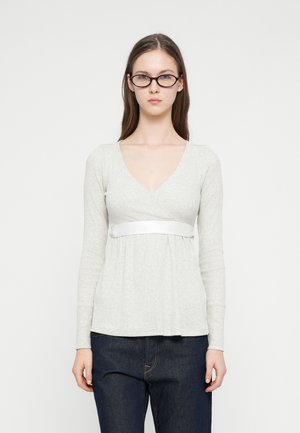 WRAP FRONT BABYDOLL - Top s dlhým rukávom - grey