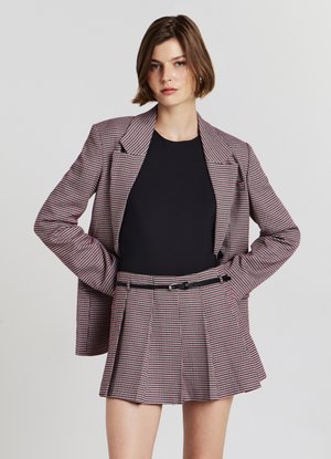 PIED DE POULE CINTURA - A-line skirt - var rosso scuro