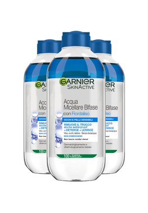 ACQUA MICELLARE OCCHI SENSIBILI, STRUCCA, DETERGE E RILASSA SENZA RISCIACQUO, 400 ML - 3 PACK - Olio detergente - trasparente