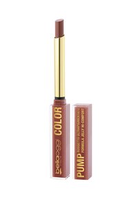 Rossetto in un tubetto trasparente con dettagli dorati. La tonalità è un mauve attenuato con una finitura lucida. Presenta un applicatore angolato per un'applicazione precisa.