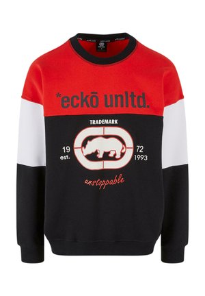 Czarna, czerwona i biała bluza z długimi rękawami. Posiada okrągły dekolt, wyraźny nadruk logo oraz grafikę nosorożca na środku.