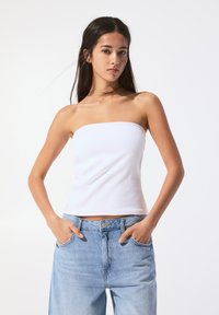 PULL&BEAR STRAPLESS - Top - white