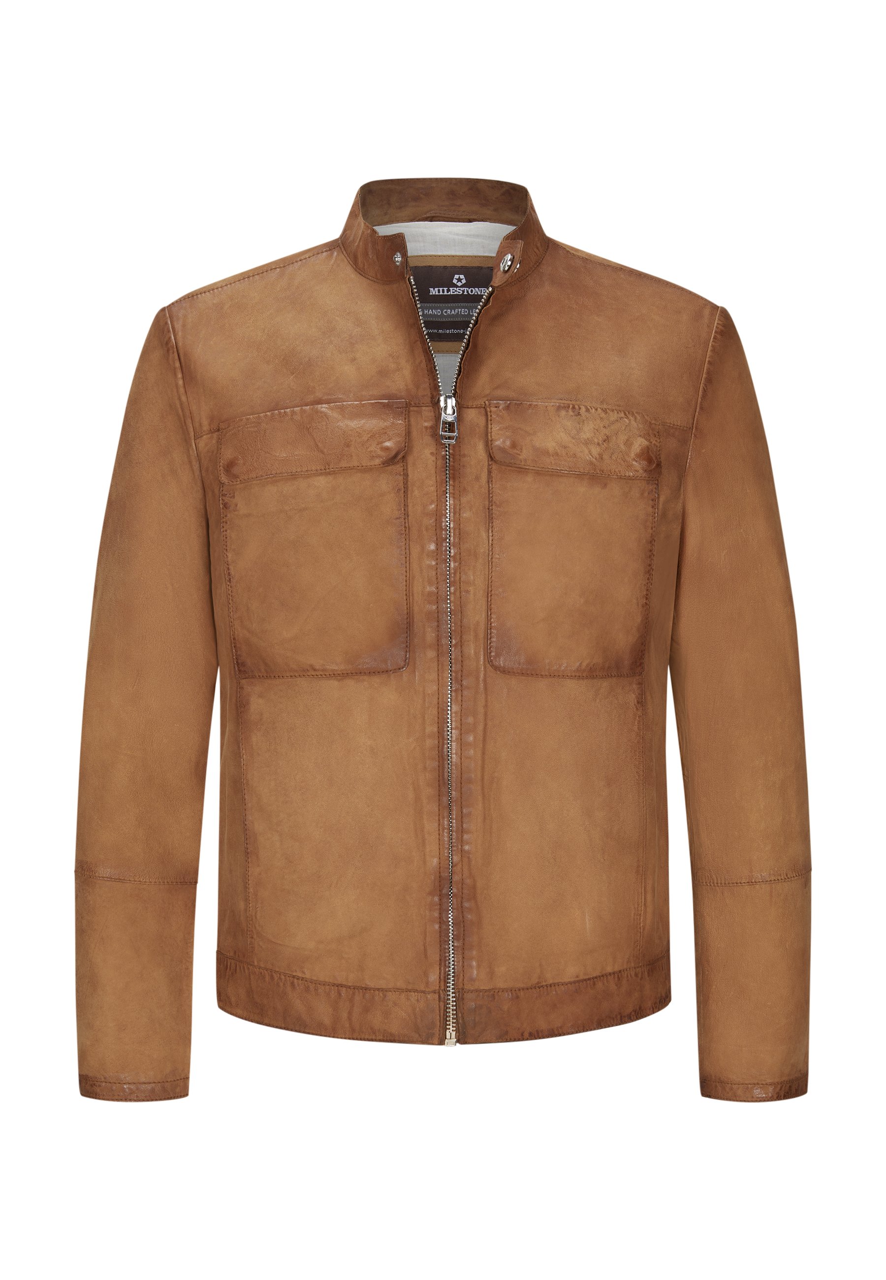 Milestone MSBAKER Lederjacke hell cognac/cognac Zalando