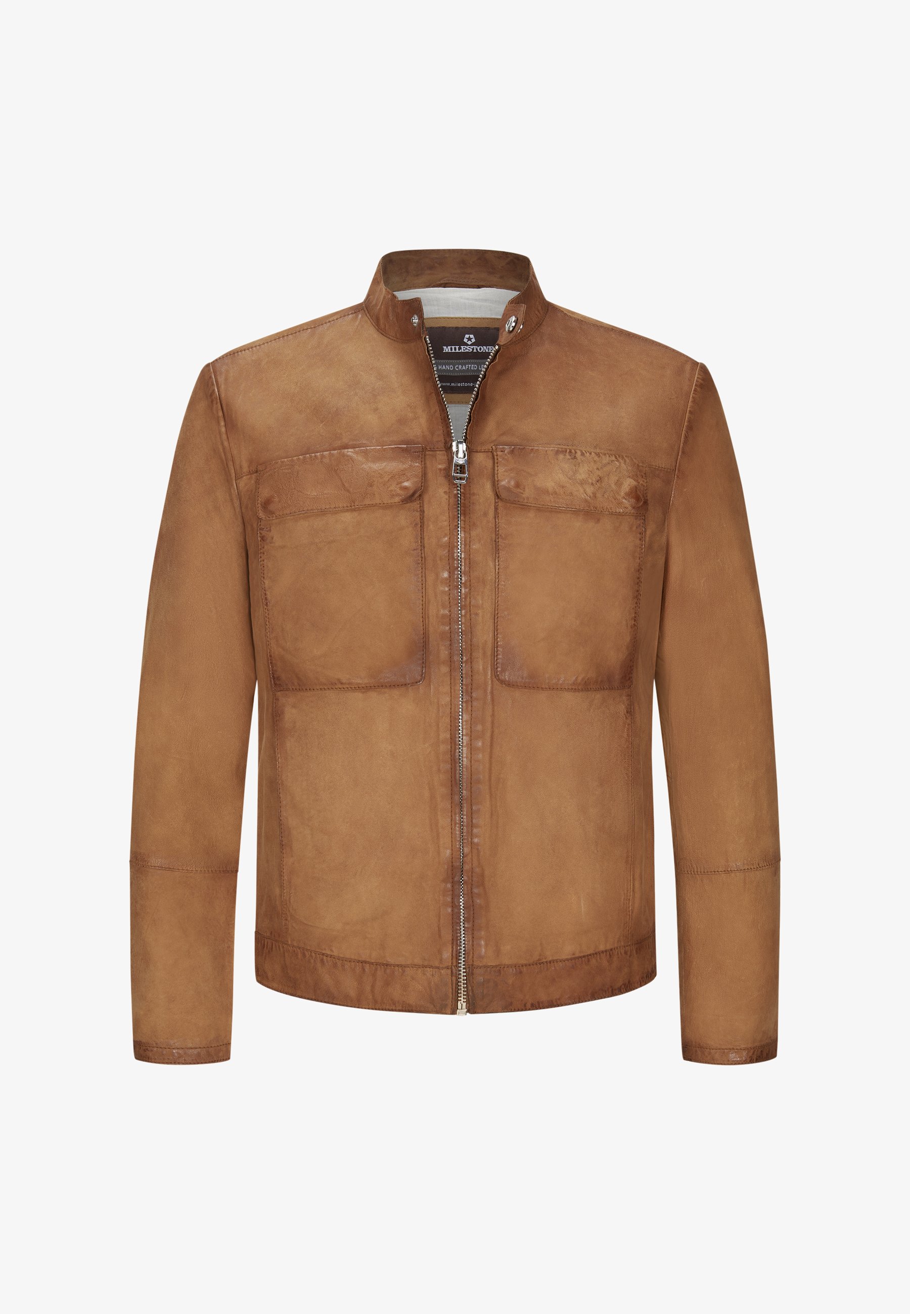 Milestone MSBAKER Lederjacke hell cognac/cognac