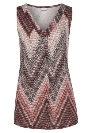 Blouse - sand  bordeaux bedruckt