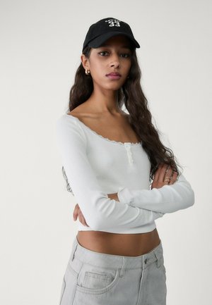HENLEY - T-shirt à manches longues - white