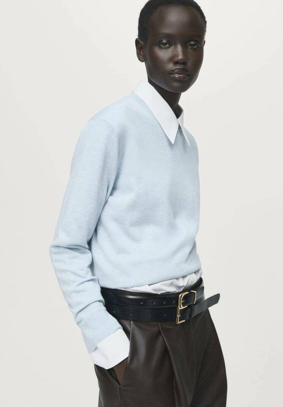 Ceinture Blanche Ceinture Femme Mango Combinaison Col Cache-cœur