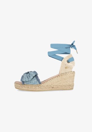 Fred de la Bretoniere EVE BOW - Plateausandalette - jeans blue