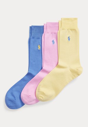 Polo Ralph Lauren COTTON-BLEND TROUSER SOCK 3-PACK - Ponožky - yellow/pink/blue