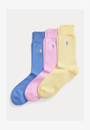 Polo Ralph Lauren COTTON-BLEND TROUSER SOCK 3-PACK - Ponožky - yellow/pink/blue