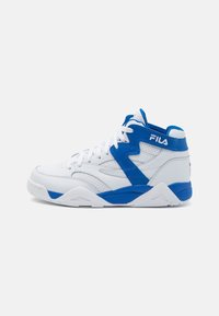 Unselected, white/prime blue