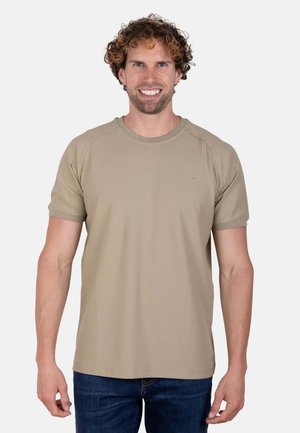 Amaro Jeans, CAMISETA SLIM FIT VERDE MANGA RANGLÁN CON BORDADO - Camiseta básica - verde