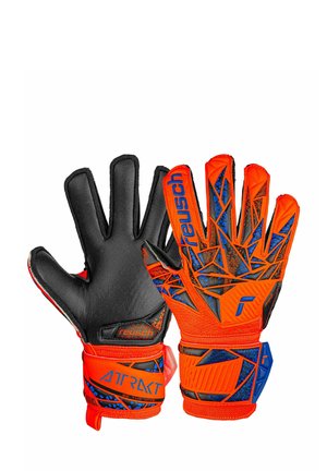 ATTRAKT JUNIOR - Goalkeeping gloves - hyper orng/elec blue/blck