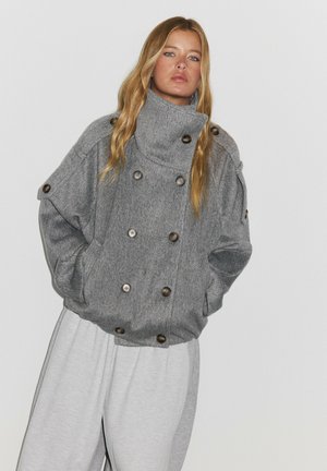 Stradivarius, OVERSIZE HIGH NECK COAT - Veste légère - mottled grey
