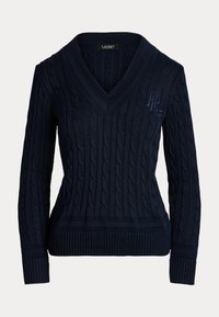 Lauren Ralph Lauren CABLE KNIT CRICKET JUMPER - Neule - navy