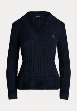 Lauren Ralph Lauren CABLE KNIT CRICKET JUMPER - Jersey de punto - navy