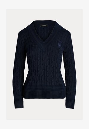 Lauren Ralph Lauren CABLE KNIT CRICKET JUMPER - Jersey de punto - navy