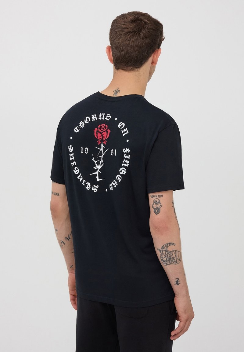 Terranova ROSE FRONTE/RETRO - T-shirt con stampa - nero