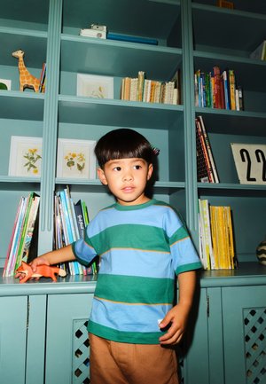 Next, REGULAR FIT - SHORT SLEEVE STRIPE T-SHIRT - Camiseta estampada - blue green orange