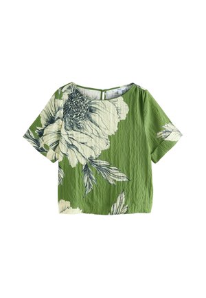 REGULAR FIT - SHORT SLEEVE BOXY  - Palaidinė - green floral print