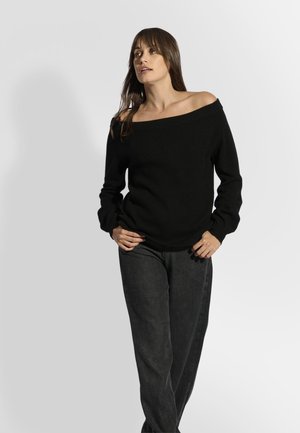 Just Cashmere BOAT NECK - Maglione - black