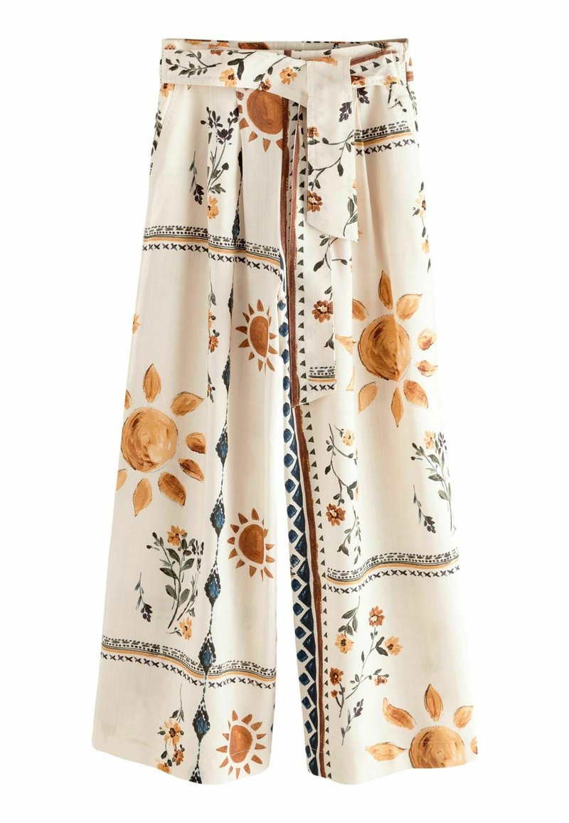 Next Tygbyxor - neutral sunflower print