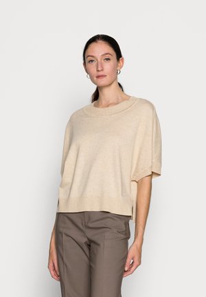ANNEMARIE CROPPED - Stickad tröja - warm sand melange
