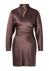 ZORA BARREL LONG SLEEVE MINI DRESS - Cocktail dress / Party dress - chocolate