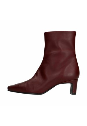 MANFIELD BORDEAUXROTE LEDERSTIEFELETTEN MIT ABSATZ - Stiefelette - rot