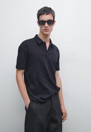 SHORT SLEEVE WITH SNAP BUTTON PLACKET - Polo - dark blue