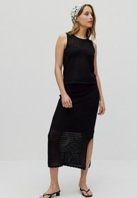 STOCKH LM Studio VIENNA KNITTED - A-linjainen hame - black