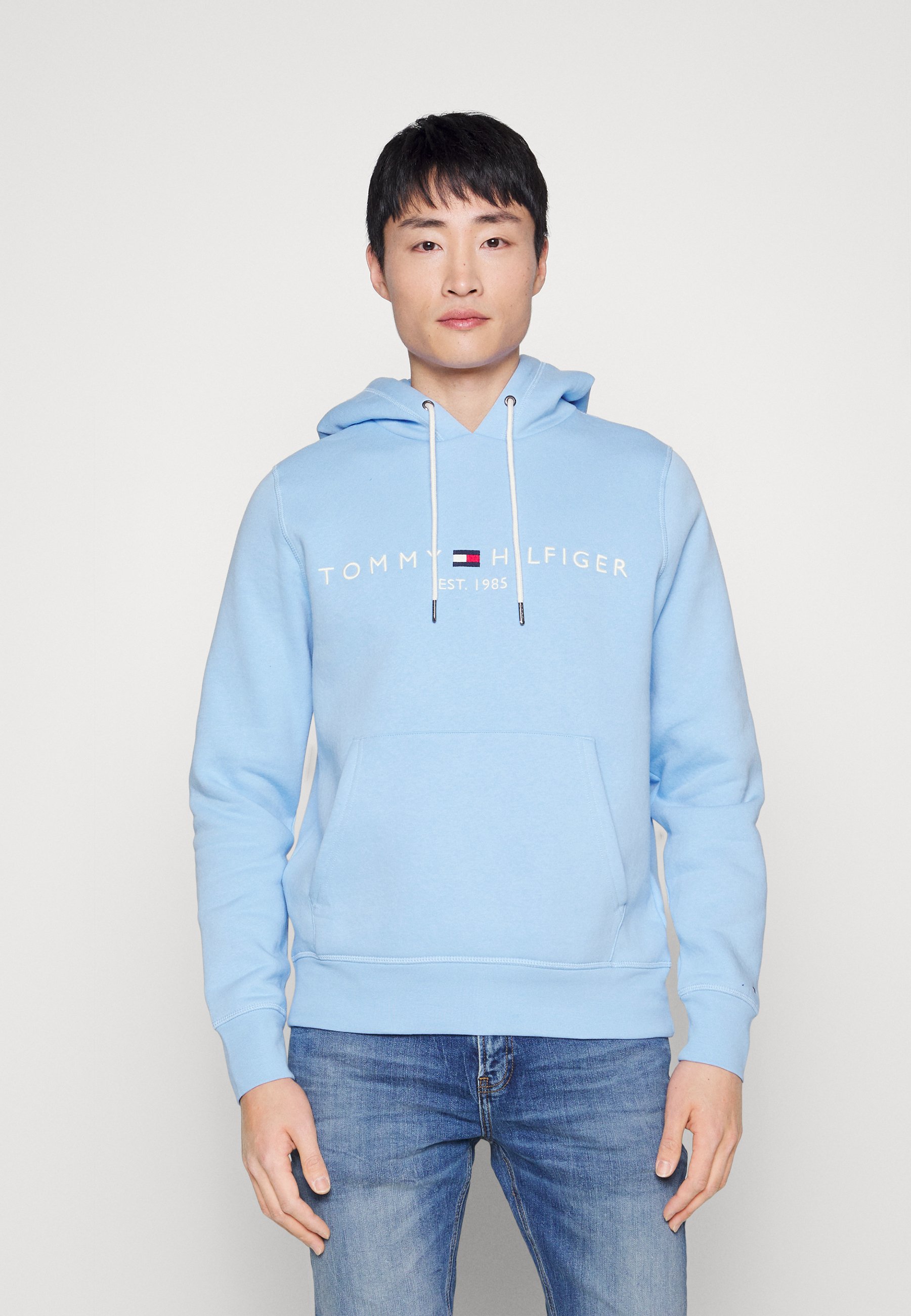 tommy hilfiger light blue hoodie mens