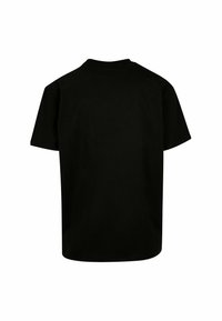 Black cotton t-shirt with a crew neck, short sleeves, a straight hem, and a relaxed fit. No visible graphics or patterns on the back.