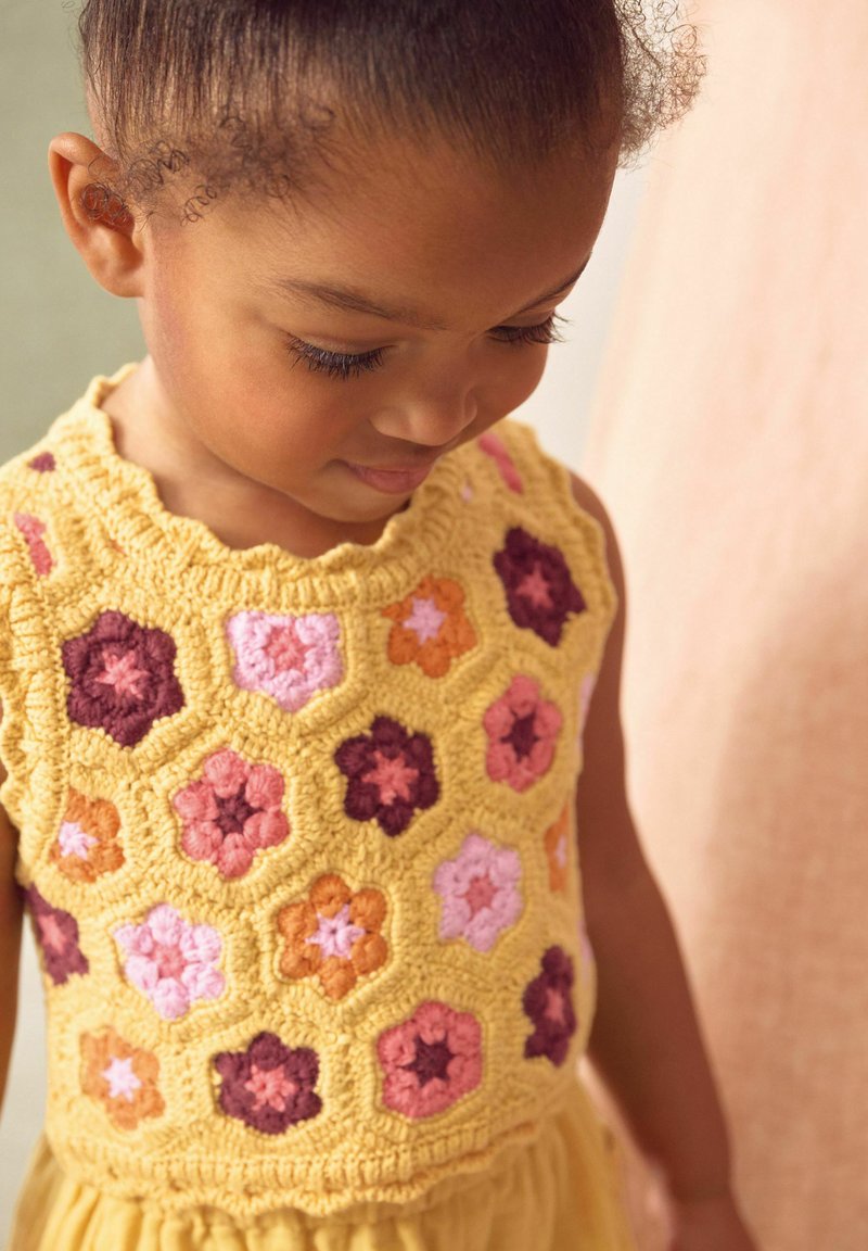 Chemisier Fille Catimini 12 Ans - Coton Orange Floral - Col Carré Sans Manches